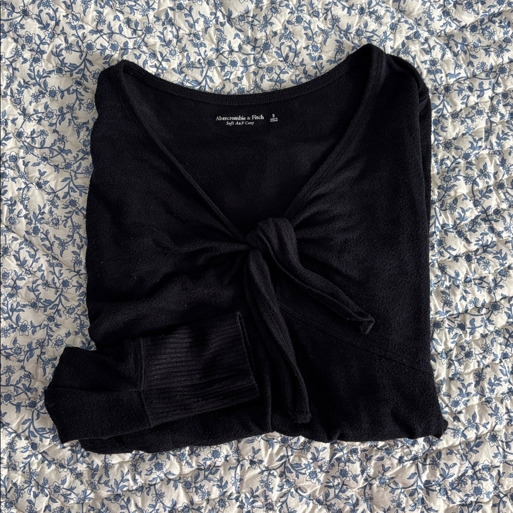 Abercrombie & Fitch Black Tie-Front Bodysuit